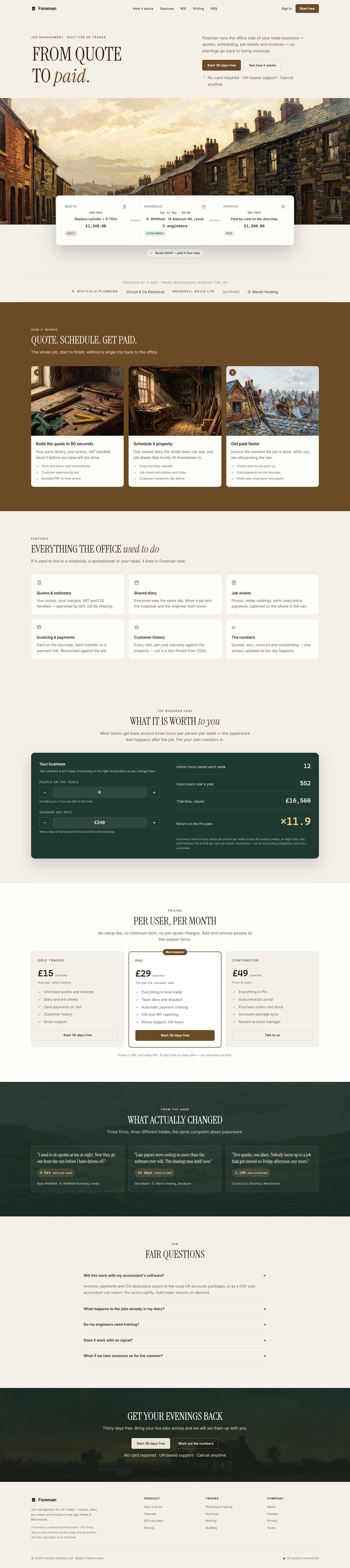 Foreman, the full desktop page
