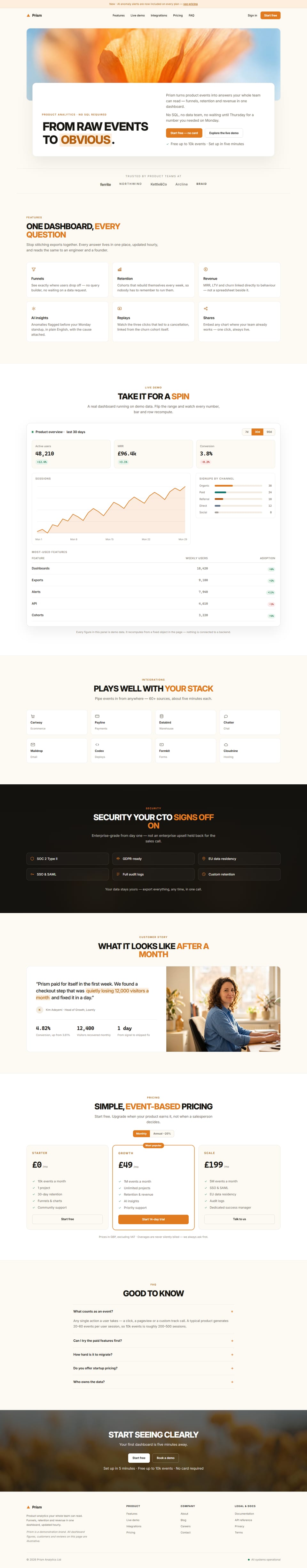 Prism, the full desktop page